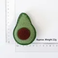 Handmade knitted avocado charm with deep green peel and core, 9.5cm height size guide - Combed Cotton Knitted Avocado
