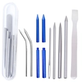 Set di aghi per paracord in acciaio con strumenti blu e custodia in plastica trasparente - Nuovo Set Blu (4699179826009)
