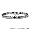 Black hematite stone bracelet for men and women with 2x5.5mm beads and 19cm elastic cord - Flat Round Beads 2*5.5mm