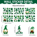 Set of 6 St. Patrick's Day gnome and shamrock window clings with 89 decorative elements - St. Patrick's Gnomes Clovers Set (UV24Y12939T_T)