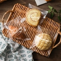 Variety of baked goods in transparent greaseproof bags with handmade print designs - White English / 15x18+3cm