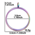 Rainbow stainless steel round glass locket pendant in 3.4cm diameter with size specs - Inner Diameter 30mm - Cavity Thickness 3.5mm / Colorful