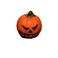 Classic orange Halloween pumpkin lantern resin ornament with spooky carved smile face - Pumpkin Ghost Face