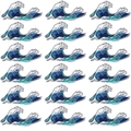 Detail of 18 piece set Japanese wave embroidery patches for clothes decoration - Great Wave off Kanagawa Style / Embroidery Patch Set