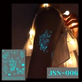 Luminous blue-green butterfly and rose tattoo sticker in dark light environment - JSN-006 (Luminous Rose Butterfly)