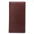 Long burgundy textured leather driver license and insurance holder with fine stitching - Burgundy (Blank Style)