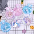 Mini transparent PVC hot water bottle with glitter and cute cartoon patterns - Random Quicksand Style