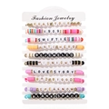 Detail von 10-teiligem buntem Tonperlen-Armband-Set mit Taylor Swift Musiktour-Schriftzug - Bunter Stil (SY0033-1) / 10 Stränge Packung