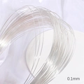 0.1mm silver plated wire for jewelry making on white satin background close-up - Beading Wire / 0.4mm 1 Meter/Pack / Thick Silver