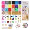 24 colors polymer clay beads kit with pearls and charms for DIY jewelry making - 26 Grids Clay Beads Set Christmas Style