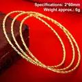 Three-piece set of twisted gold-plated bangles with 2x60mm spiral pattern design - 60mm / Style 8