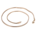 Polished rose gold snake bone chain necklace with secure lobster clasp for men and women - Rose Gold (KN203624-Z)