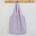 Minimalist large capacity canvas tote bag in lavender purple with durable shoulder straps - Purple
