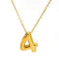 Collana con pendente numero 4 effetto bubble in acciaio al titanio placcato oro - Stile Numero 4-Catena a Croce (SP731G-4)