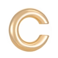 Polished golden C-shaped alloy ear clips in a minimalist punk style on white background - Gold C-Shape Ear Cuff (8962) / 2.0cm