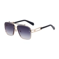 Fashionable rimless square pilot sunglasses with gold frame and gradient grey lenses - C2 Gold Gradient Gray