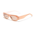 Y2K style square oversized sunglasses with orange translucent frames and tea lenses - Champagne