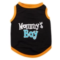 Hunde-Weste Mommy's Boy in Schwarz mit orangefarbenem Rand für kleine Hunde - XS / Schwarz