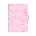 Pink marble pattern PU leather loose-leaf notebook binder with secure buckle closure - A6 No Inner Pages / Pink Marble