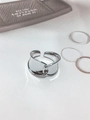 Minimalist silver multilayer spring ring with adjustable open design and polished finish - JZ535 Wide Streamline / Silver