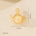 Macro shot of gold teapot pendant with 1.3x1.2cm size and 3.9g weight details - Teapot Style Gold (MYYX00668)