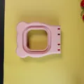 Pink bear-shaped sandwich cutter mold for DIY crustless toast making in kitchen - Pink Square