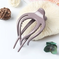 Pince à cheveux violette brillante style pieuvre avec prise forte et design épuré coréen - Rose Pourpre Brillant