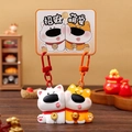 Cute cartoon Shiba Inu and white dog magnetic keychains with resin charms - Lucky Pets (Dog & Shiba Inu) / Standard Spec