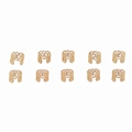 Close-up of ten gold hollow pattern butterfly hair rings for DIY dreadlock styling - Gold