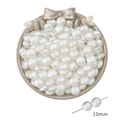 Weiße 10mm ABS Perlen mit Hammerschlag-Textur für handgefertigten DIY-Ohrschmuck - Stil 108 Gehämmerte Rundperle 10mm Perlweiß 20g/Packung