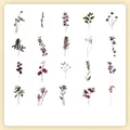 Vintage botanical PET stickers with 20 unique floral and herbal patterns for scrapbooking - Polychromatic Bond-40PCS