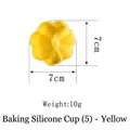 Yellow flower shaped non-stick silicone baking mold with 7cm diameter size details - Round Petal Shape-Yellow