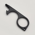 Detail of matte black EDC no-touch door opener tool with stylus tip and bottle opener - Matte Black