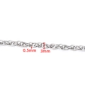 Detail of 3mm stainless steel double woven chain with 0.5mm wire gauge for DIY jewelry - Steel Color Oval Double Woven Chain (0.5x3mm)
