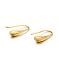 Minimalist gold teardrop earrings in polished stainless steel for a modern look - Teardrop Style (KE83151-K) / Gold