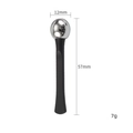Silver metal ball eye massage tool with black handle, 57mm length and 12mm ball diameter - Black Eye Cream Stick (X0113)