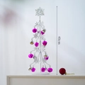 Mini sapin de Noël en fer blanc avec cloches roses et indicateur de 40cm - Arbre Blanc Avec Cloches Rose Et Argent