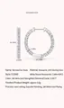 Gedetailleerde maatspecificaties voor S925 zilveren oorringen met 2.52CT moissaniet - E13390 Moissanite 2.5mm*42stk