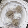 Glittering starburst Christmas ornaments in gold and white pearl finish, set of 6 - 6CM Sea Urchin Star Mixed Colors 6-Piece Set