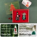 Christmas aromatherapy candle gift set with tree diffuser and cedar candle in festive box - Forest Tale Special Edition Gift Set
