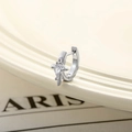 Orecchini a cerchio argento con scintillante zircone cubico dal taglio marquise - Cerchio da 8mm (Pezzo Singolo)