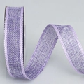 Purple faux burlap ribbon with decorative satin wavy edges for Christmas DIY crafts - 2.5cm Wide / Purple