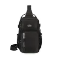 Waterproof black crossbody bag with TSA lock and multiple zipper compartments for men - Diamond Pattern Side Pocket Style / Black