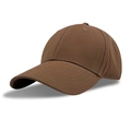 Premium brown cotton baseball cap in classic solid twill with high-quality stitching - M (56-58cm) / Brown