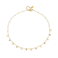 Collana in acciaio inossidabile dorato con ciondoli a occhio e zirconi rotondi - Malocchio (B209)