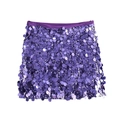 Sparkling purple sequin mini skirt with high waist and matching fabric waistband detail - XS / Purple