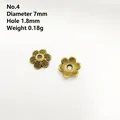Macro detail of 7mm antique bronze flower bead caps with 1.8mm hole for DIY jewelry making - 4#