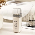 Bicchiere da viaggio portatile bianco crema con simpatico disegno di cucciolo nero - Cucciolo