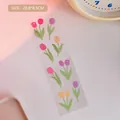 Tulip themed long decorative PET stickers for scrapbooking in colorful floral patterns - 3# 2 Tulips Stickers
