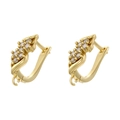 Close-up of 18K gold-plated U-shaped earring hooks with micro-pave cubic zirconia crystals - Gold
